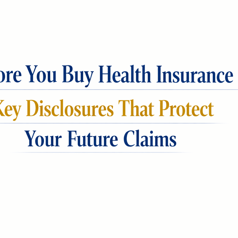 Before You Buy Health Insurance – Key Disclosures That Protect Your Future&nbsp;Claims